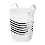 White And Black American Flag Print Round Laundry Basket