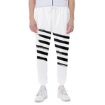 White And Black American Flag Print Scuba Joggers
