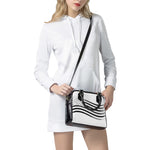 White And Black American Flag Print Shoulder Handbag