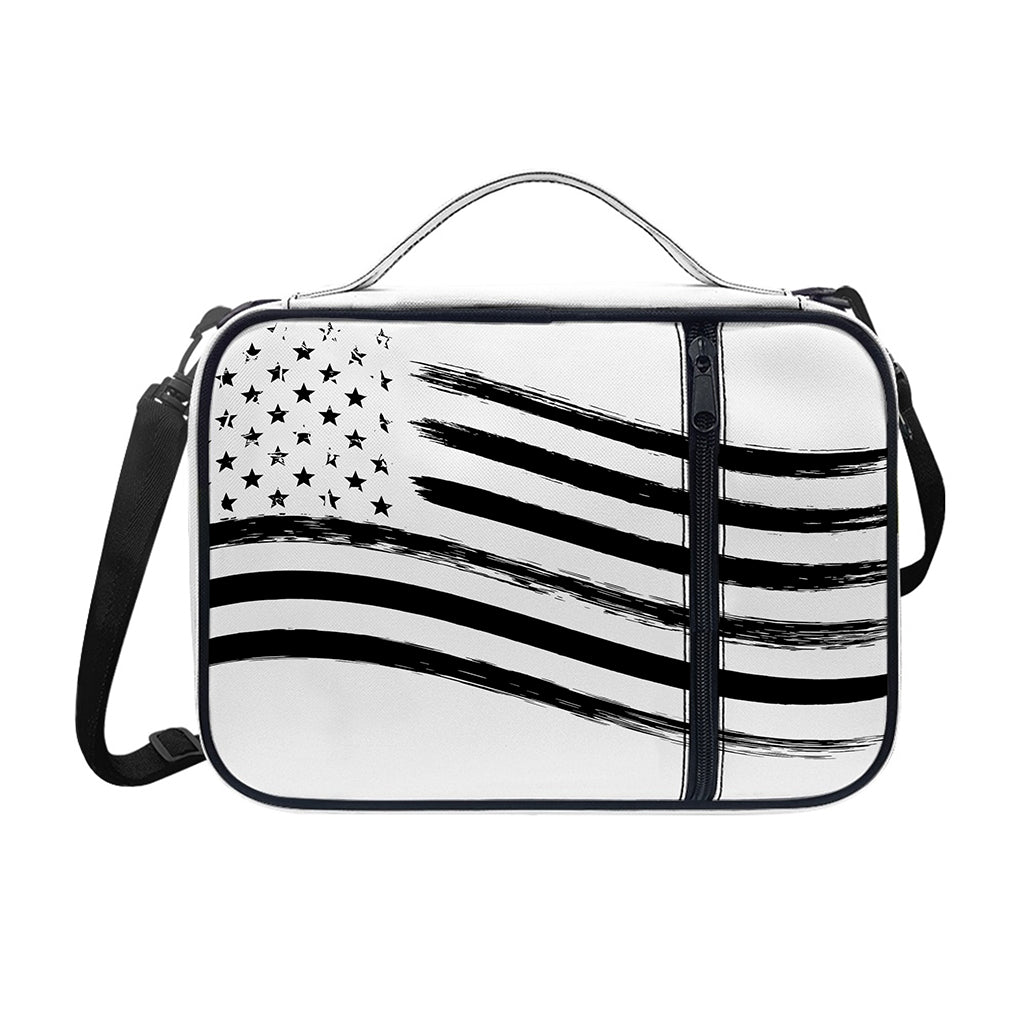 White And Black American Flag Print Shoulder Strap Bible Bag