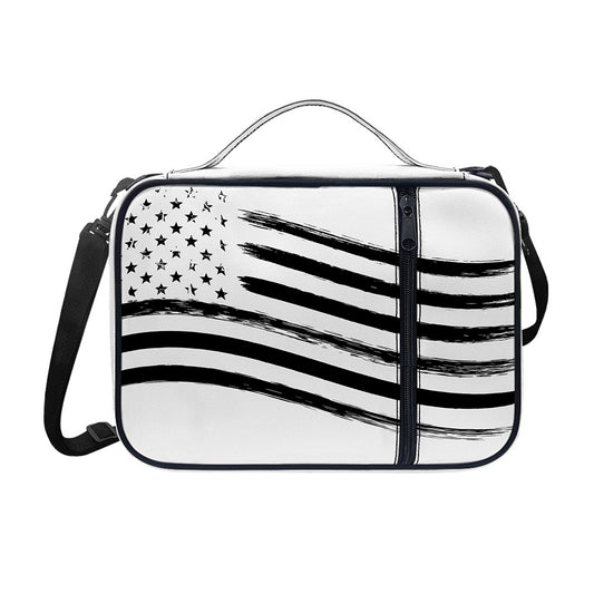 White And Black American Flag Print Shoulder Strap Bible Bag