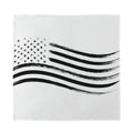White And Black American Flag Print Silk Bandana