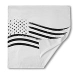 White And Black American Flag Print Silk Bandana