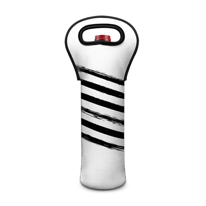 White And Black American Flag Print Single Neoprene Wine Tote
