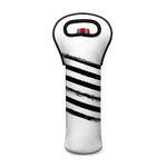 White And Black American Flag Print Single Neoprene Wine Tote