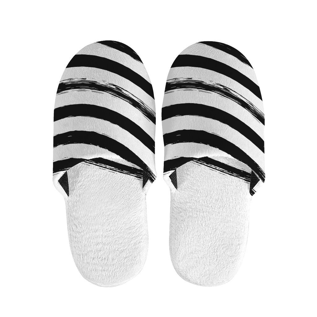 White And Black American Flag Print Slippers