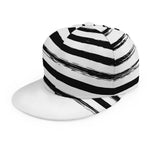 White And Black American Flag Print Snapback Cap