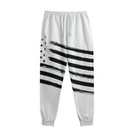 White And Black American Flag Print Sweatpants
