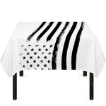White And Black American Flag Print Tablecloth