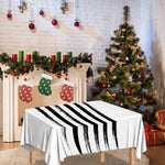 White And Black American Flag Print Tablecloth