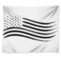White And Black American Flag Print Tapestry