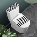 White And Black American Flag Print Toilet Lid And Tank Cover Set