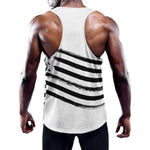 White And Black American Flag Print Training Tank Top