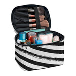White And Black American Flag Print Travel Makeup Bag