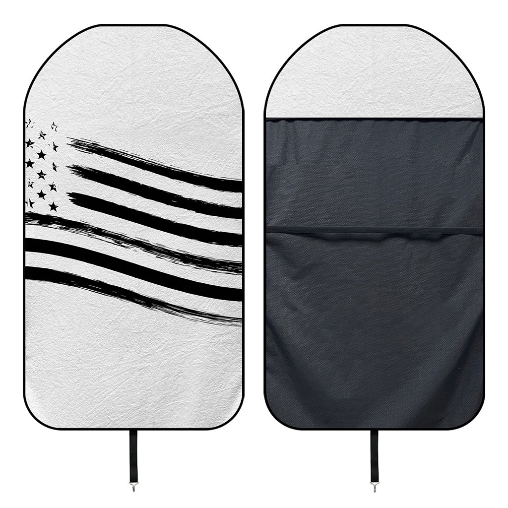 White And Black American Flag Print Waterproof Car Seat Cover