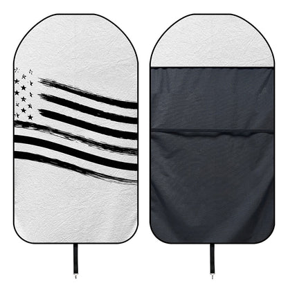 White And Black American Flag Print Waterproof Car Seat Cover