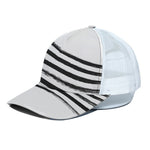 White And Black American Flag Print White Mesh Trucker Cap