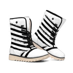 White And Black American Flag Print Winter Boots