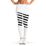 White And Black American Flag Print Women's Leggings