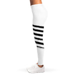 White And Black American Flag Print Women's Leggings