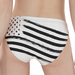 White And Black American Flag Print Women's Panties