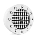 White And Black Argyle Pattern Print Alarm Clock
