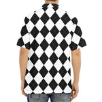White And Black Argyle Pattern Print Aloha Shirt
