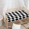 White And Black Argyle Pattern Print Baby Crib Sheet