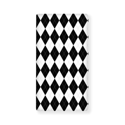 White And Black Argyle Pattern Print Baby Crib Sheet