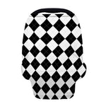 White And Black Argyle Pattern Print Baby Seat Cover
