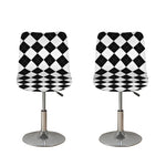 White And Black Argyle Pattern Print Bar Stool Covers