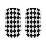 White And Black Argyle Pattern Print Bar Stool Covers