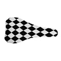 White And Black Argyle Pattern Print Bicycle Seat Cover