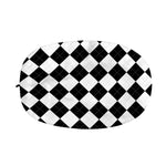 White And Black Argyle Pattern Print Car Side Mirror Covers