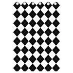 White And Black Argyle Pattern Print Curtain