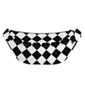 White And Black Argyle Pattern Print Fanny Pack