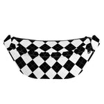 White And Black Argyle Pattern Print Fanny Pack