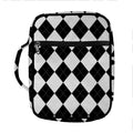 White And Black Argyle Pattern Print Front Pocket Bible Bag