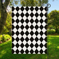 White And Black Argyle Pattern Print Garden Flag