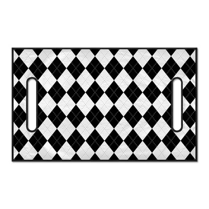 White And Black Argyle Pattern Print Golf Cart Seat Cover