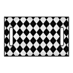 White And Black Argyle Pattern Print Golf Cart Seat Cover