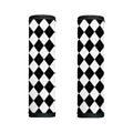 White And Black Argyle Pattern Print Handle Covers