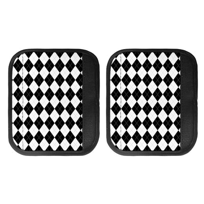 White And Black Argyle Pattern Print Handle Covers