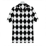 White And Black Argyle Pattern Print Hawaiian Shirt