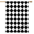 White And Black Argyle Pattern Print House Flag