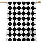 White And Black Argyle Pattern Print House Flag