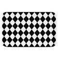 White And Black Argyle Pattern Print Indoor Door Mat