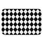 White And Black Argyle Pattern Print Indoor Door Mat