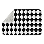White And Black Argyle Pattern Print Indoor Door Mat