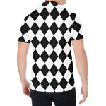 White And Black Argyle Pattern Print Men's Shirt